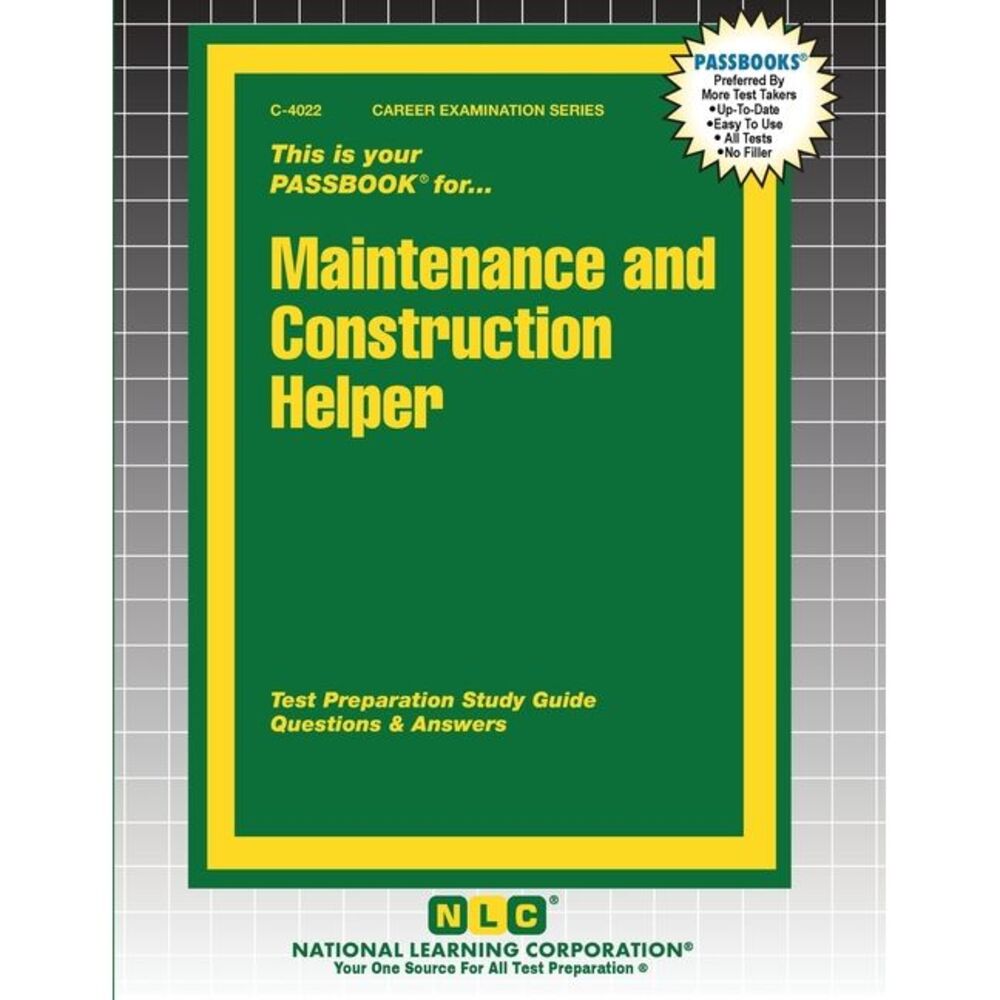 Maintenance and Construction Helper -- Passbooks